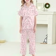 thumbnail image 3 of RTKFRFLM Loungewear For Girls Button Down Loungewear Set Casual Print Home Wear 3 Piece Set Oufits Loungewear Cute Outfit Oufits Loungewear,Size 12 Years-13 Years, 3 of 5