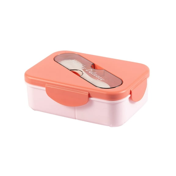 Zmeidao Bento Box, Adult Lunch Box, Snack Containers with Spork, 2 Compartment Lunch Containers, Leak-Proof