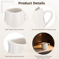 thumbnail image 3 of 12 Pcs Mini Ceramic Creamer Pitchers with Handles, 3.4 oz Small Pitchers for Sauce, White Porcelain Creamers, Tilted Spout Gravy Boats for Milk, Coffee, Jam, Syrup, 3 of 5