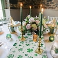 thumbnail image 3 of Lucky Clover Shamrocks Table Runner St. Patricks Day Holiday Table Runners for Dining Table Decor, Kitchen Decor Burlap Table Runners 120 Inches Long St Patricks Day Decorations Dresser Scarf13x120in, 3 of 6