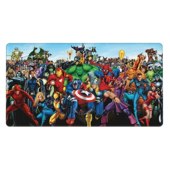 Extra Large Gaming Mouse Pad Non-Slip Rubber The Avengers Mousepad with Stitched Edges Desk Pad Mat for Office Home 15.8x29.5 in
