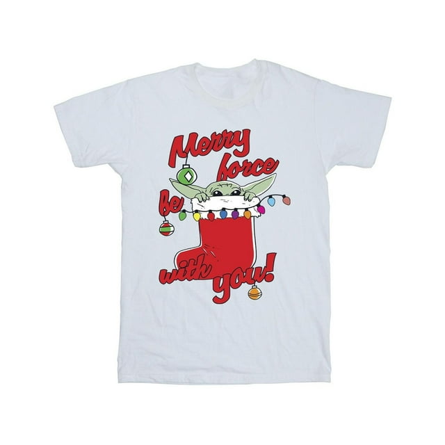 Star Wars Mandalorian Garçon Merry Force Sois avec Toi T-Shirt en Coton