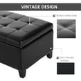 thumbnail image 4 of Knubmt 51" Modern Storage Bench with Wood Legs, Faux Leather Storage Ottoman for Living Room, Entryway, Bedroom, Black, 4 of 10