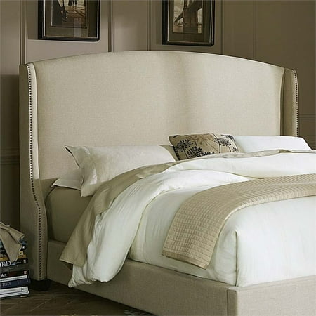 Liberty Natural - Liberty Furniture Linen Upholstered Queen Wing Headboard in Natural