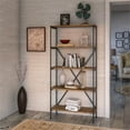 thumbnail image 2 of Ironworks 5 Shelf Bookcase in Vintage Golden Pine - Engineered Wood, 2 of 7