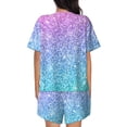 thumbnail image 3 of Kdxio Multicolor Glitter Print Pajamas Sets for Women Short-Sleeved Pjs with Lounge Shorts Two Piece Sleepwear S-4XL, 3 of 8