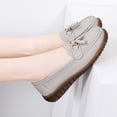 thumbnail image 6 of Womens Casual Leather Loafers Fashion Tassel Comfortable Walking Driving Shoes Moc Toe Non Slip Work Shoes, 6 of 8
