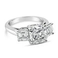 thumbnail image 2 of Pompeii 3 3/4 Ct Three Stone Asscher Cut Moissanite Engagement Ring 14k White Gold, 2 of 4