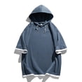 thumbnail image 3 of SCSAlgin Mens Lightweight Athletic Short Sleeve Hoodies Workout Sport Sweatshirts Solid Color Pullover Dry Fit T-Shirts, 3 of 7