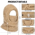 thumbnail image 4 of KOITHOT Winter Balaclava Hooded Ski Mask for Men Women, Windproof Warm Thermal Fuzzy Fleece Full Face Mask Neck Warmer, Adjustable Face Cover for Skiing Cycling Outdoor Activities, 4 of 6