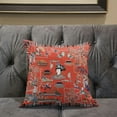 thumbnail image 4 of Wu Zetian Throw Pillow in Orange Gray Blue 16x16, 4 of 4