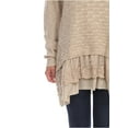 thumbnail image 4 of Simply Couture Women's Solid Relaxed Light Lace Ruffle Multilayered Crewneck Bow Knit Sweater Blouse, 4 of 4
