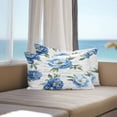 thumbnail image 5 of Waterproof Throw Pillow Covers Set of 2, 20x12 Inch Blue Flowers Decorative Pillowcases Outdoor Pillow Slip Cushion Covers Set for Couch Tent Simple Farmhouse Botanical Floral Leaves, 5 of 7