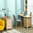 thumbnail image 4 of Gymax Folding Computer Laptop Desk Wheeled Home Office Furniture With 3 Drawers, 4 of 10
