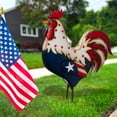thumbnail image 4 of Dengmore Patriotic Metal Rooster Porch Decor Statues Decor Hand Crafts Ornament Independence Day Decorations Party Favors Patriotic Blue Red Star Party Supples, 4 of 5