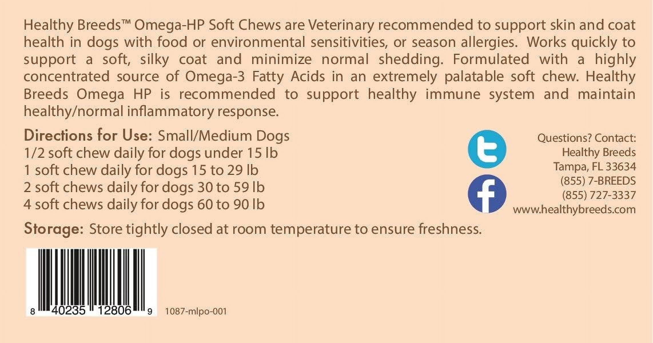 Healthy Breeds Maltipoo Omega HP Fatty Acid Skin and Coat Support Soft Chews