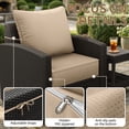 thumbnail image 2 of Pakunoda 24" x 24" x 6.5" Outdoor Deep Seat Cushion with Backrest, Waterproof Resistant 4 Set of Patio Chair Replacement Cushion for Sofa Couch, Sand, 2 of 8