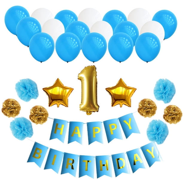 Kit de globos de cumpleaños, 30 unidades, figura de Mylar de Happy Birthday 1
