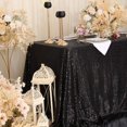 thumbnail image 4 of SquarePie Sequin Tablecloth 90 x 132 Inch Black Sparkly Table Linen for Wedding Party, 4 of 4