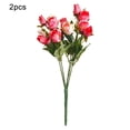 thumbnail image 1 of Tela de rosa artificial nupcial flor falsa hogar matrimonio herramienta de adorno floral 15 flores 2 piezas Kearding HA7980-00B, 1 of 6