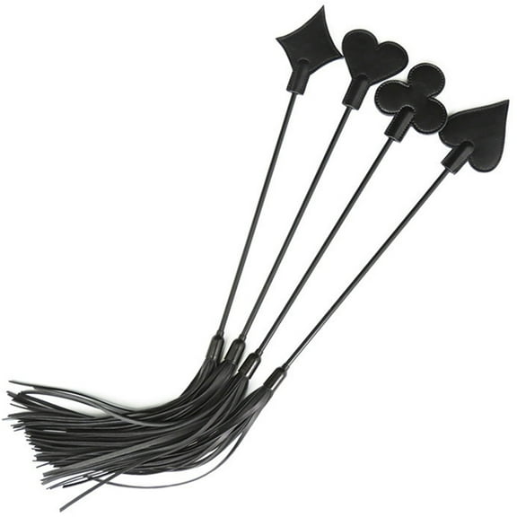 4PCS Riding Crop for Horse, 20 Inch Horse Whip with PU Leather Equestrianism Horse Crop Double Slapper Horse Whip Black Crops for Horses