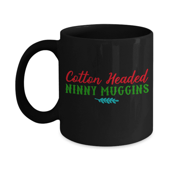 Nightnare before christmas mug - Cotton Headed Ninny Muggins Black ceramic Coffee Mug 11 oz