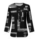 thumbnail image 4 of ICHUANYI Clearance Women's Fashion Printed T-shirt 3/4 Sleeves Blouse Round Neck Buttons Casual Tops(Black, S) ICHUANYI WER2023080911035, 4 of 4