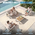 thumbnail image 5 of Clouddwell 4-Seats Aluminum Patio Furniture Set, Outdoor Metal Sofa Conversation Set with Coffee Table for Pool Garden Porch Backyard, Beige, 5 of 6