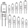 thumbnail image 1 of G4 Halogen Bulbs, 12V 20W Halogen Light Bulbs 2 Pin Clear Capsule Lamp Bulb, Halogen-Pin-Base-Lamp Warm White Light Clear Capsule (10 Pack), 1 of 5