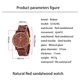 thumbnail image 2 of Reloj de madera para hombre, reloj de madera REDEAR, reloj analógico de cuarzo, ultraliger Abanopi Mirar, 2 of 5