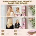 thumbnail image 5 of Satifur Vanity Desk with Mirror & Lights, GRWM Vanity Table with Drawers & Storage Shelves, Makeup Dressing Table with Stool & Charging, Pink, 5 of 9