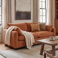 thumbnail image 5 of 70'' Cloud Loveseat with Washable Cover for Small Space, Noelse Soft Corduroy Couch with 2 Pillows, 2 Seater Modular Sectional Sofa with Deep Comfy Seat Cushion for Living Room Bedroom, Orange, 5 of 10