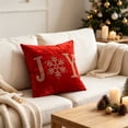 thumbnail image 3 of WWG Velvet Christmas Pillow Cover 18x18, Decorative Throw Pillow Case with Rhinestone Beaded Pattern, Hidden Zipper, Washable, for Sofa Couch Bed Living Room Couch, 3 of 6