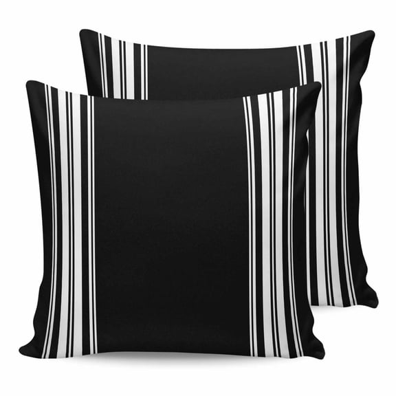 26x26 Pillow Covers Set of 2, Black Striped Throw Pillow Covers Decorative Couch Cushion Case, Farmhouse Black White Stripes Microfiber Square Pillowcases for Bedroom Car Living Room