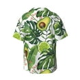 thumbnail image 2 of Disketp Men's Hawaiian Watercolor Green Tropical Print Shirts Button Down Holiday Beach Shirts-X-Large, 2 of 7