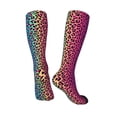 thumbnail image 4 of Haiem Leopard Neon Rainbow Gradient Socks, Funny Novelty Crazy Design Cotton Socks Sports Socks Knee High Socks For Men, Women,1Pairs - Gift For Working Friends, 4 of 9