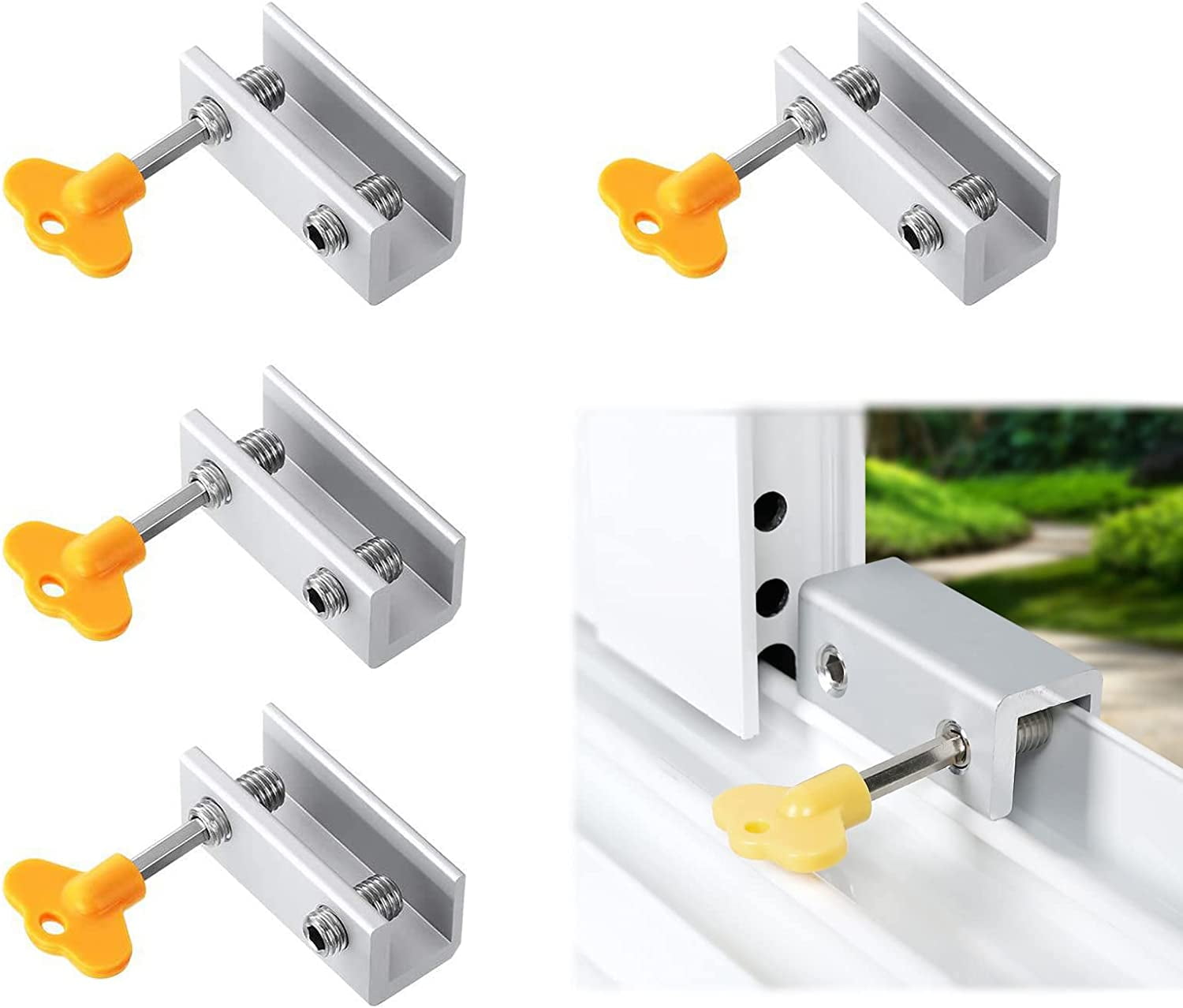 Window Locks, 4 Sets Sliding Window Locks Child Proof Adjustable Window