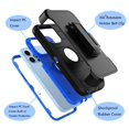 thumbnail image 3 of Belt-Clip Holster Case for iPhone 14 Pro, Drop Protection Full Body Rugged, Heavy Duty Shockproof Locking Swivel Holster Kickstand Phone Cover - Navy, 3 of 5