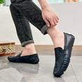 thumbnail image 5 of Big Size Men's Casual Loafers Slip On Leather Shoes Comfortable Lightweight Driving Shoes Male Moccasins Classic Penny Loafer Flats Boat Shoes Outdoor Walking Shoes, 5 of 13