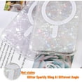 thumbnail image 5 of Magnetic for Samsung Galaxy S22 Case,Clear Luxury Sparkle Pearly Samsung S22 Phone Case for Girl Woman Lady,Soft Frame Hard PC Back Glitter Sparkly Bling Protective Samsung S22 Case,Purple, 5 of 5