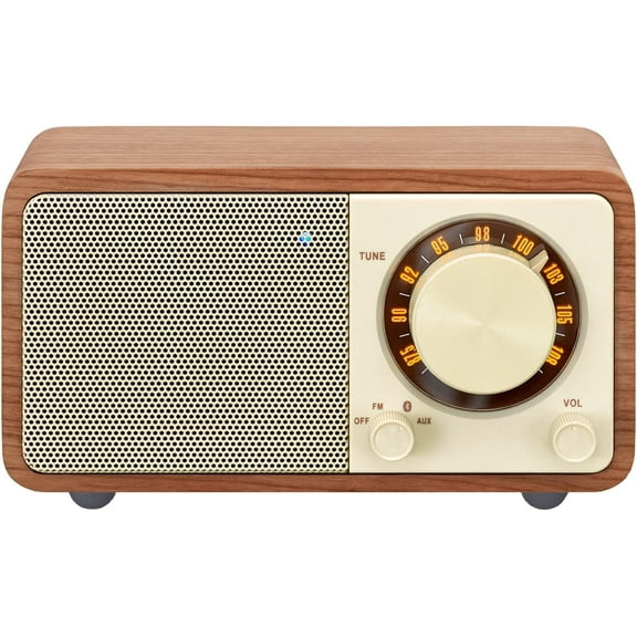 Mini Bluetooth Speaker with FM Radio Walnut
