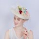 thumbnail image 1 of Diadema de cabellero Nupcial Sombrero con Plumas Flores de Cabello Vintaje Accesorios para de Té Cerimonia Noche Blanco Salvador Accesorio para el cabello de las mujeres, 1 of 10