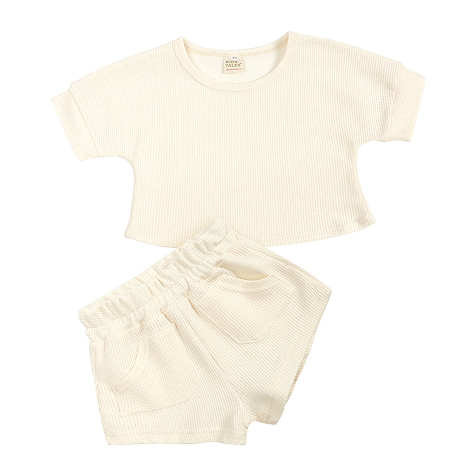 Ribbed 2pcs Tie Dyed Short-sleeve Baby Set