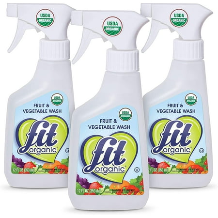 Fit Organic: Produce Wash, Fruit & Vegetable Wash, Produce Cleaner, 12-Fluid Ounce, Pack of 3