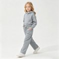 thumbnail image 2 of Zuwimk Toddler Boy Girls Sweatsuit Long Sleeve Hoodie Sweatshirt and Jogger Pants 2PC Sets Fall Clothes Outfit(T044-Grey), 2 of 6