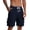 Navy, variant on WRFWUL Men's Checkerboard Textured Cargo Shorts Elastic Waist Drawstring Wide Leg Shorts Summer Comfy Knee Length SweatShorts