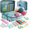 thumbnail image 1 of 59pcs Ergonomic Crochet Hook Set 5 Rolls Yarn Knitting Needles Kit For Starters, 1 of 5