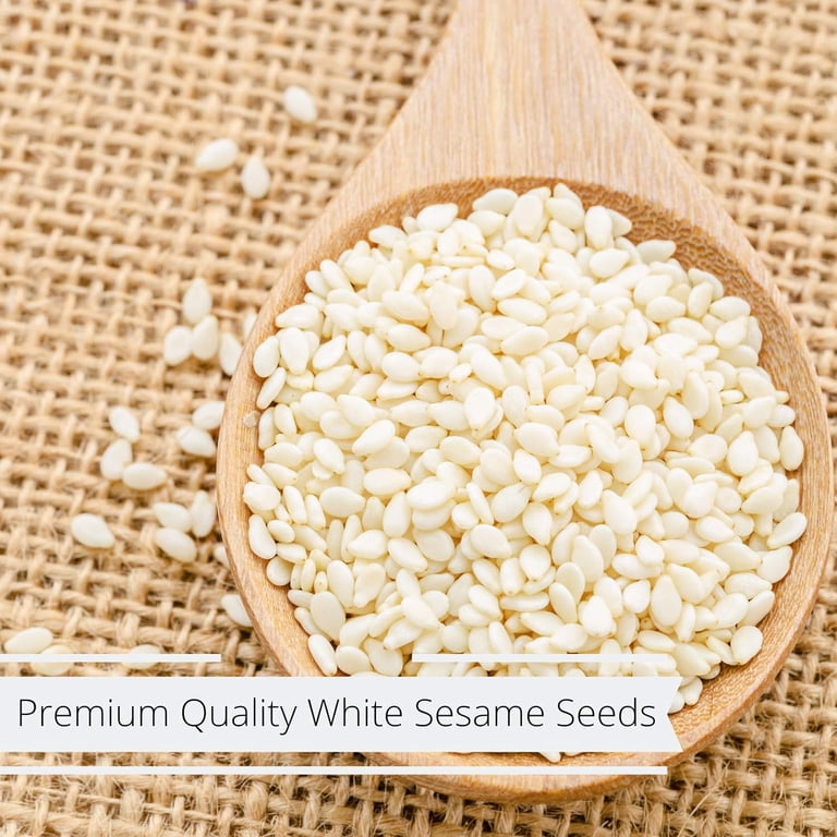 2 Pack J-Basket Premium Roasted White Sesame Seeds - 8 Oz Each, Great For Cooking, Baking & Garnish