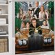 thumbnail image 5 of Richie Rich-theme 4-Piece Shower Curtain Set with Rugs, Waterproof Bathroom Decor Set Includes Bath Mat, U-Shaped Rug, Toilet Lid Cover and Curtain with Hooks, 5 of 6