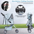 thumbnail image 3 of BestPet 3 Wheels Pet Stroller Dog Cat Stroller Folding Carrier Waterproof with Cup Holder (Light Blue), 3 of 7